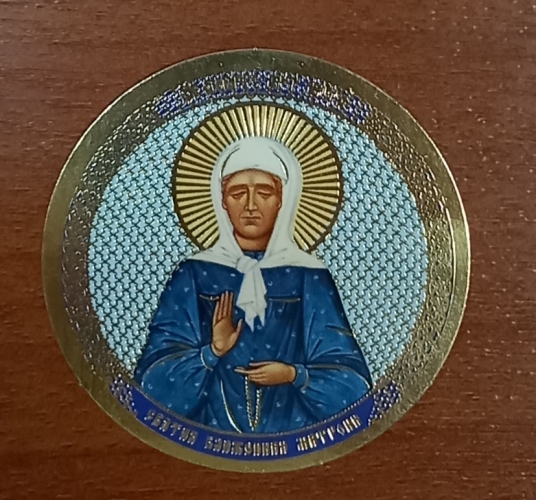 Матрона Московская в синем платье