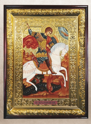 Икона Георгий Победоносец верхом