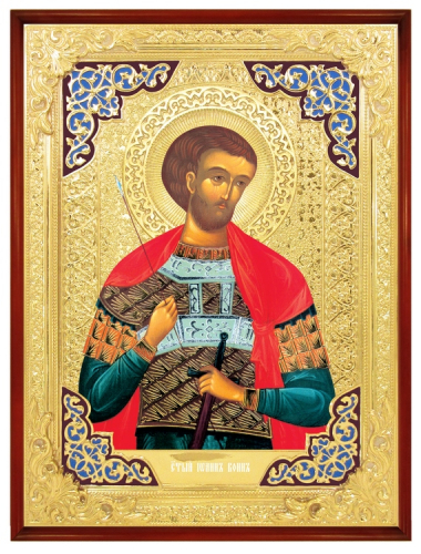 Иоанн Воин с голубыми уголками