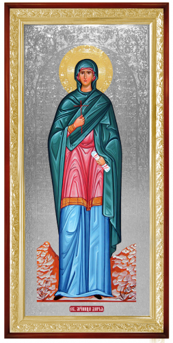 Святая Дария (серебристый фон)