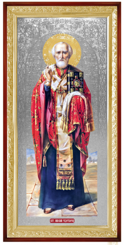 Николай Чудотворец ( летний на серебристом фоне)