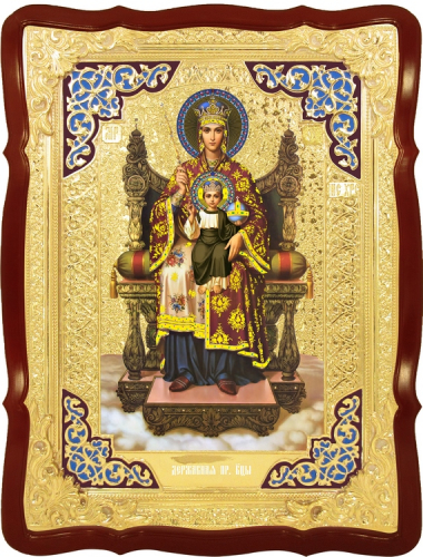 Державная ПБ фигурный киот голубой оклад