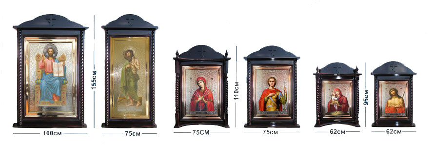 Иконы в резных киотах