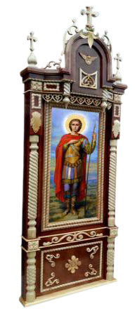 поясная икона в резном киоте